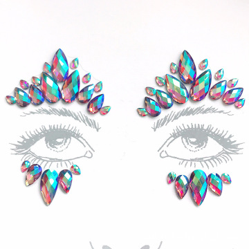 Custom Cheap Self Adhesive Rhinestone Crystal Face Sticker